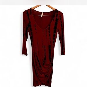A+ Ellen Burgundy and Black Women's Dress